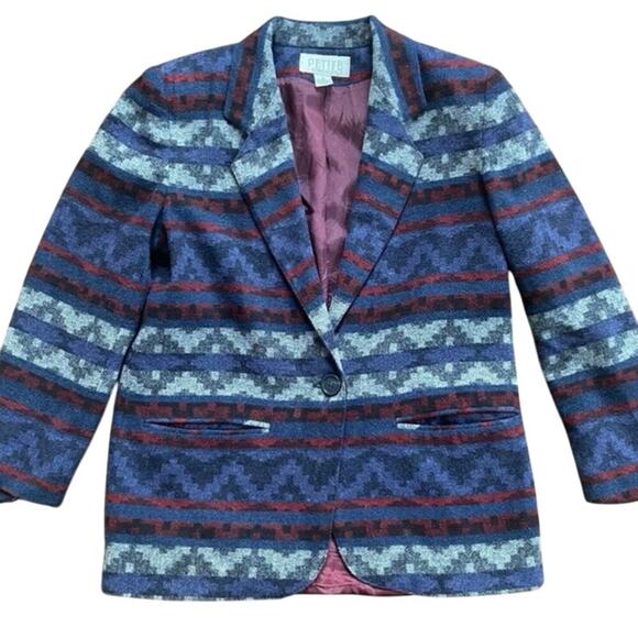 Vintage Petite Sophisticated size 4 Aztec Blazer - Picture 14 of 14